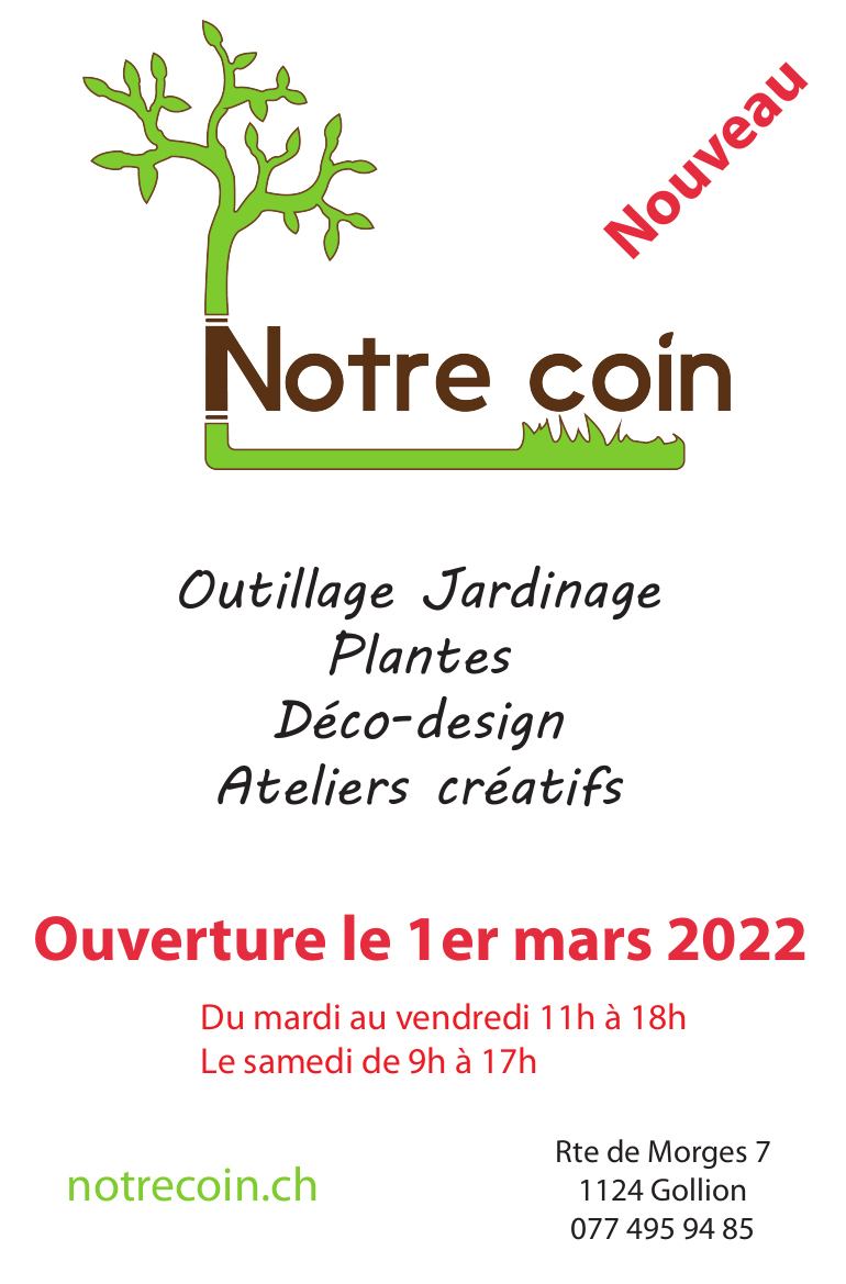 NotreCoin.ch - Outillage Jardinage Plantes D�co-design Ateliers cr�atifs