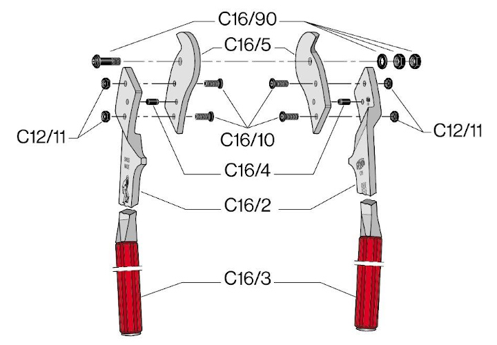 Couteau de rechange (pice) Felco C16 - C16/5, coupe cbles