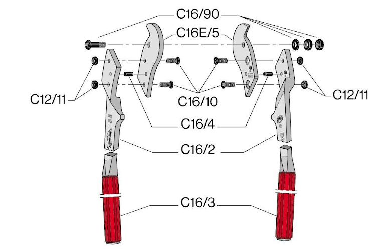 Couteau de rechange (pice) Felco C16E - C16E/5, coupe cbles