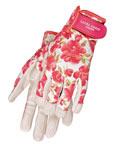 Gants rouges (Classic) medium - Gants en cuir de ch�vre avec dos en �lasthane � motifs, �lastique au niveau du poignet, pour travaux divers de jardinage. 